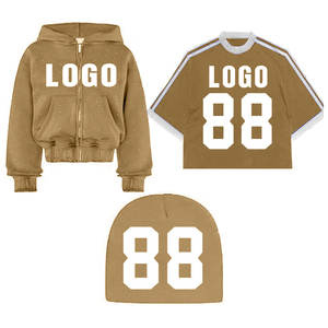 Sudaderas con capucha y gorros con cremallera de peso pesado para hombre, ropa de calle, camiseta cuadrada con estampado lavado de diamantes de imitación, mezcla de algodón básico - Product Image 2