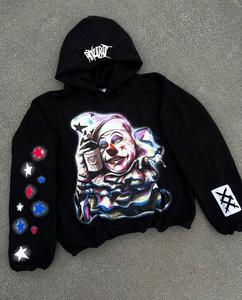 Wholesale Custom French Terry Men <b>Vintage</b> Distressed Embroidered Acid Wash Cropped <b>Zip</b> <b>up</b> <b>Hoodie</b> men's hoodies plain hoodies - Product Image 5