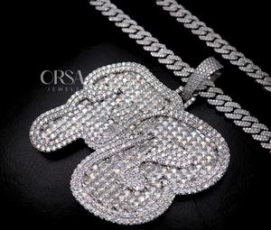 Excellente qualité nom personnalisé pendentif initiale princesse diamants glacé pendentif Hip Hop pour hommes femmes 925 bijoux en argent - Product Image 3