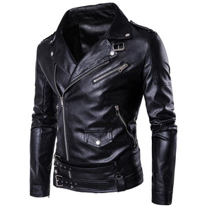 Café Racer hommes veste en cuir noir marron motard véritable peau de mouton veste en cuir pour hommes de haute qualité 100% véritable - Product Image 4