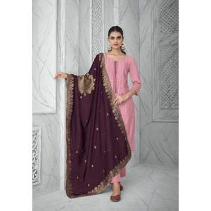 Nouvelle variété Elegance Dressing Tendance Pure Chinon Salwar Kameez Avec Dupatta Avec Broderie et Khatli Travail à Bon Marché - Product Image 1