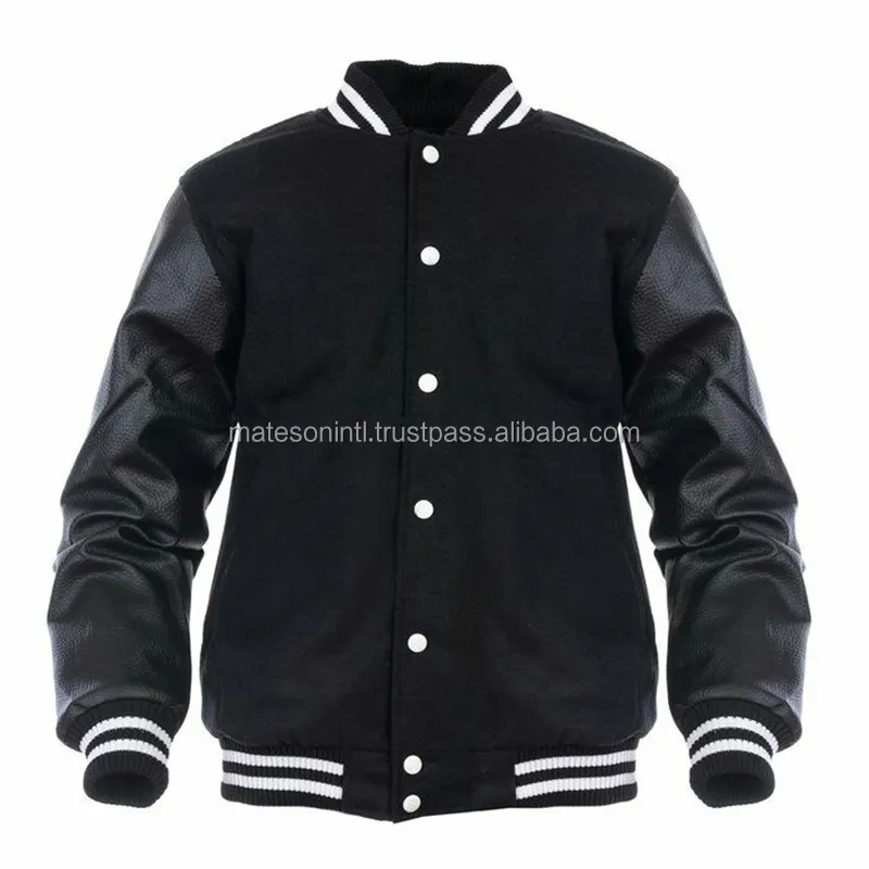 Wholesale Custom Hot Selling Wool Varsity Jackets Leather Sleeve High Quality Letterman Jacket Bomber Jacket for Winter