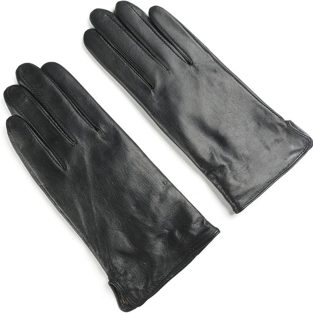 Men's Women's Black Leather Gloves Warm Touchscreen Casual Quick Dry Breathable Sports Driving Cycling Winter Outdoor Activities
