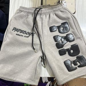 กางเกงขาสั้นของผู้ชายแนวสตรีทสูงผ้าฝ้าย100% พิมพ์ลายโลโก้เหงื่อสั้นด้วยการพิมพ์พัฟซิลิกอนบริการ OEM - Product Image 2