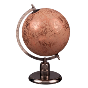Metal <strong>world</strong> <strong>globe</strong> <strong>with</strong> <strong>rotatable</strong> axis and artistic handcrafted design ideal for luxury study table or office corner decor - Product Image 3
