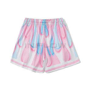 Men's Polyester/Cotton Mesh Shorts Comfort <b>Elastic</b> Waistband Heat-Transfer Printed High Street Style Drawstring Closure <b>Lace</b> - Product Image 2