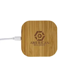 Base di Ricarica Wireless Personalizzata in Bambù per Accessori da Ufficio e Gadget - Product Image 2