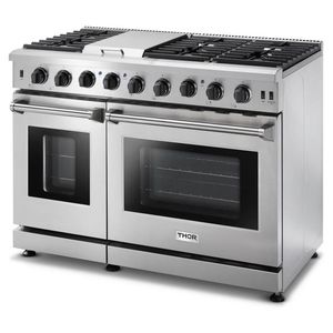 High Performance Kitchen 48 in. Natural Gas Burner Oven 6.7 cu. ft. <b>Range</b> in Stainless Steel-HRD4803U-Available-in-stock - Product Image 3