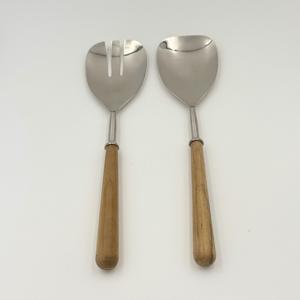 Juego de Cubiertos de Acero Inoxidable 202 con Mango de Madera, Juego de Cubiertos para Boda, Tenedor Mate, Cuchara, Servidor de Ensaladas para Restaurantes - Product Image 4