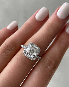 Diseño minimalista Cojín Corte Laboratorio Crecido Diamante Lujo Solitario Anillos DE BODA Puro 18K Oro amarillo Anillos de compromiso de boda - Product Image 6