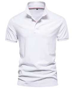 Alta calidad 100% algodón Casual manga corta para Polo transpirable tejido patrón sólido diseño personalizado Jersey impreso - Product Image 2