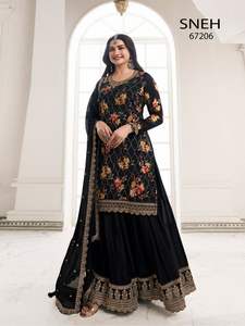 Diseñador de impresión de Chinon pesado con bordado Salwar traje al por mayor fábrica fabricante y proveedor de la India - Product Image 6