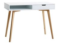 Mobilier bureau à domicile Table d'étude en bois blanc pour ordinateur portable avec tiroir