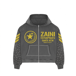 Sudadera con capucha para hombre, 380 GSM, algodón y poliéster premium, forro polar lavado, azul cielo, gruesa, personalizada con bordado frontal, transpirable, para invierno - Product Image 1