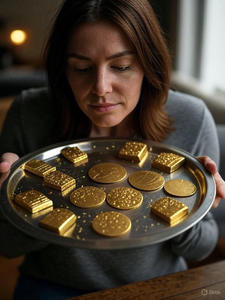 Bandeja DE SERVICIO DE METAL decorativa elaborada con delicadeza para elevar cada momento de servicio, desde chocolates de lujo hasta golosinas festivas - Product Image 4