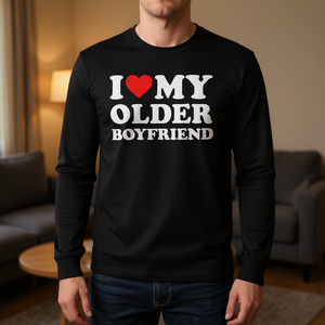 Camiseta de manga larga I Heart My Hot Boyfriend Gf, camiseta promocional I Love My Older Boyfriend - Product Image 3