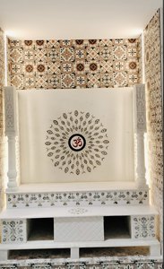 Thiết kế bằng đá cẩm thạch <span class=keywords><strong>mandir</strong></span> với hoa Sen Khắc Chuông đồng và thiết kế phù hợp với vastu cho ngôi nhà - Product Image 3