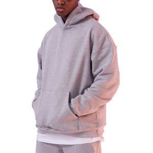 Sudadera con capucha para hombre de gran tamaño con logotipo personalizado 100% algodón pesado diseño bordado impreso Invierno Polar hombros caídos sudaderas con capucha en blanco - Product Image 1