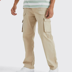 Pantalones de calle de algodón 100% lavados personalizados para hombre, pantalones de lona de cintura media de gran tamaño bordados de alta calidad, bolsillos laterales de carga - Product Image 4