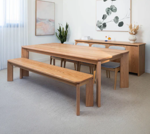 Mesa de Comedor Moderna de Madera de Acacia |   Diseño minimalista de madera maciza - Product Image 4