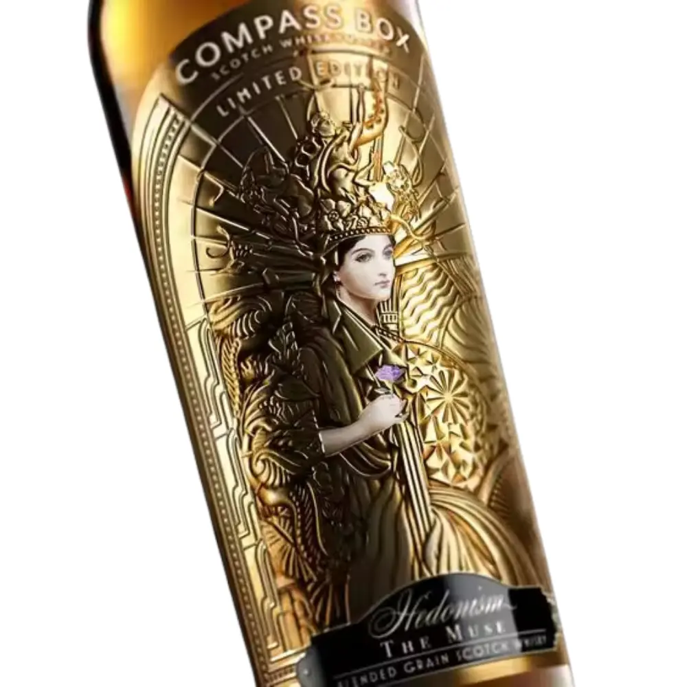 Высококачественные металлические наклейки на заказ Водонепроницаемая Роскошная этикетка с 3D тисненым логотипом для производства пива и алкоголя