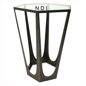 En bois avec table centrale en métal pour la décoration de meubles dernière conception Table centrale de finition décorative incurvée à la main - Product Image 5