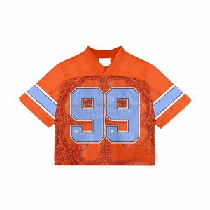 Maillot de football rétro en maille REHEXIMPEX, personnalisé, streetwear, vente en gros, manches courtes, 100 % polyester respirant, col en V, thermocollé - Product Image 1