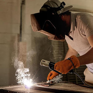 ถุงมือหนังสำหรับผู้ชายและผู้หญิงถุงมือหนังวัวข้อมือปรับได้ทนทานต่อการเสียดสีและการเจาะได้ดีกว่า - Product Image 2