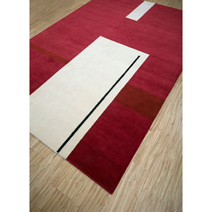 Tapis en laine noué à la main Sthir, motif abstrait rouge et orange, kilim, 9x12 rectangulaire, pour entrée ou salon AIWL-3015 - Product Image 2
