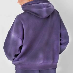 Survêtement personnalisé à épaules tombantes pour hommes, délavé à l'acide, en coton de haute qualité, col montant durable, imprimé en hiver, 2 en 1, design, taille élastique - Product Image 3