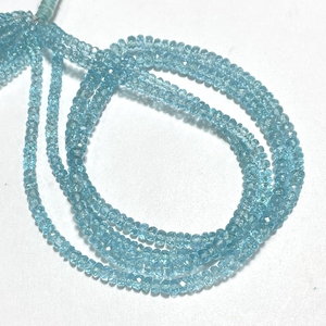 Perles en forme de rondelle à facettes en apatite bleu ciel de qualité AAA, perles de pierres précieuses naturelles pour la fabrication de bijoux - Product Image 3