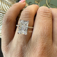 Elegante Diamante Radiante de 4 Quilates Cultivado en Laboratorio, Color F, Oro Sólido de 18K, Claridad VVS, Certificado IGI, Anillo de Compromiso Moderno para Mujer