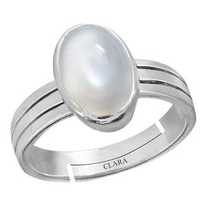 NOVAMART Fine Certified 8.3cts or 9.25ratti Moonstone 92.5 Sterling Silver <b>Adjustable</b> <b>Ring</b> for Everyday Wear Wholesale Export - Product Image 1