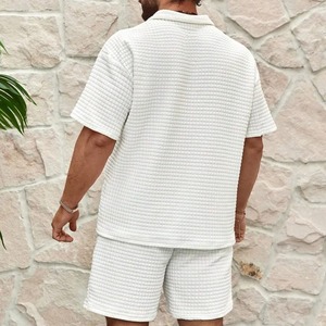 El más nuevo conjunto de hombre Trend Fashion manga corta Fitness T-shirt + Sports shorts Traje de hombre Dos piezas Color sólido chándal para correr - Product Image 5