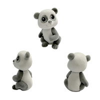Figurine en plastique floquée de panda multicolore personnalisable, petite statue d'animal, jouet mignon, petite poupée panda pour collection ou cadeau