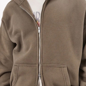 Vêtements d'hiver Jogging en laine épaisse et chaude avec fermeture éclair Hoodies délavés à l'acide pour hommes Prix de gros Zip up Streetwear Acid Wash Hoodie - Product Image 6