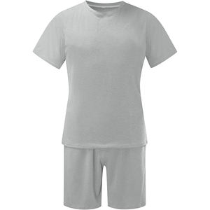 Conjunto de camiseta y pantalones cortos de manga corta con cuello redondo y pantalones cortos de verano OEM a la venta - Product Image 1