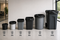 Sacs poubelles en PE sur mesure, fournis directement par l'usine, support OEM/ODM, pour supermarchés, différentes tailles pour importateurs en gros