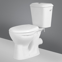 Ensembles WC Économiques avec Lavabo sur Colonne, en Céramique à Chasse Directe 250 mm, WC Deux Pièces Cuvette de Toilettes