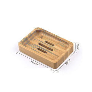 Porte-savon et boîte à savon en bambou écologique portable en deux parties avec drain, couleur personnalisée pour la salle de bain ou l'évier de cuisine - Product Image 2