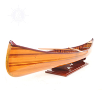 B104 - OMH Modèle de canoë vietnamien artisanal en bois, à nervures, objet de collection, décoration, cadeau, présentoir, personnalisé, vintage, nautique