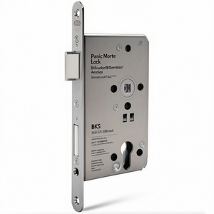 Cerradura de embutir antipánico sin llave 1201 con función antipánico redonda B, acero inoxidable BKS 24/65/72/9mm DIN, disponible para muebles de derecha - Product Image 3
