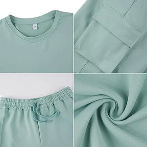 Nueva Ropa de Fábrica, Diseño Transpirable, Conjunto de Camiseta y Pantalones Cortos para Hombre, Corte Cuadrado, 240GSM, Proveedor Directo de Fábrica, Tejido Grueso Liso - Product Image 3