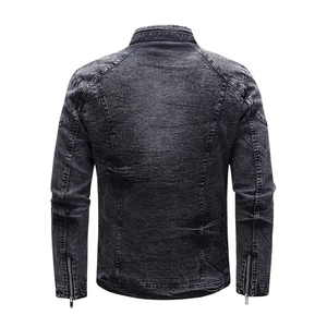 Veste en jean vintage délavée pour homme, style décontracté urbain pour le printemps, haute qualité, écologique, légère, avec logo frontal - Product Image 2
