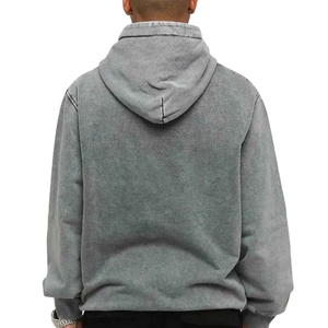 Sweat à capuche d'hiver 240 g/m² en coton tricoté épais 100 % personnalisé, coupe oversize, couleur unie, délavage acide vintage, séchage rapide, anti-plis - Product Image 4