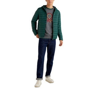 Veste matelassée pour homme en toile de qualité supérieure, couleur unie, col montant, épaisseur standard, taille plus, vente chaude, logo sur le devant - Product Image 4