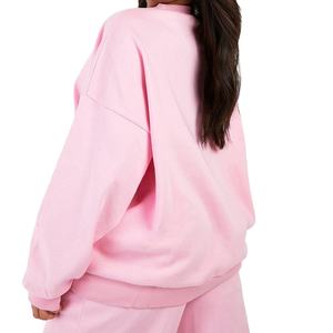 Sweat-shirt pour femme, imprimé noir, col rond, en molleton, streetwear, surdimensionné, broderie personnalisée, respirant, doublé, hiver 2025 - Product Image 2