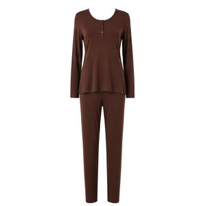 Breathable Spandex Woven <b>Womens</b> Sleepwear Soft Lightweight Stretch Fabric Comfortable Pajama Set Nightwear For Home And <b>Lounge</b> - Product Image 1