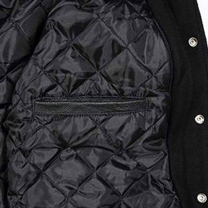 Veste d'hiver élégante Varsity Jacket OEM teint col montant corps en laine cuir bras brodés Letterman Design grande taille XL - Product Image 4
