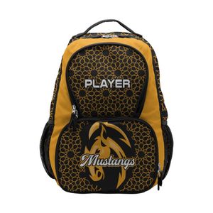 Middle Yellow OEM factory customized <b>lightweight</b> polyester folding <b>backpack</b> logo printed casual sport <b>backpacks</b> - Product Image 5